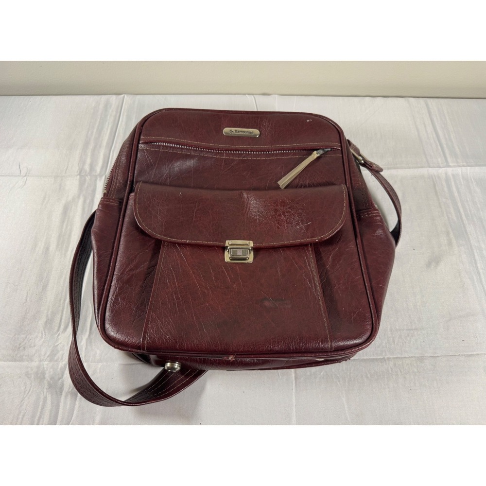 Vintage 70s/80s Samsonite Sonora II Faux Leather Travel Shoulder Travel Bag
